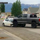 Image for article titled Kid Races Grampa's Car Through A Busy Park 'Til Vigilante Truck Rams Him